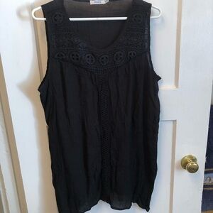 Ricki's xxl Black Pleated Blouse with Embellished Details- perfect for work